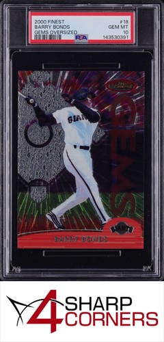 2000 FINEST GEMS OVERSIZED #18 BARRY BONDS GIANTS POP 2 PSA 10
