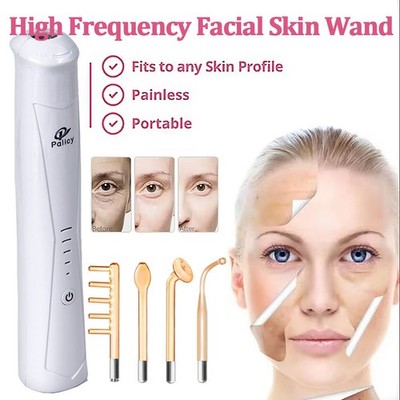 Professional Skin Therapy Wand-Portable High Frequency Facial Wand with 4 Tubes