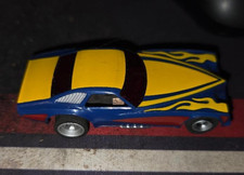 VINTAGE Aurora AFX Corvette Funny SLOT CAR 4-Gear Chassis ~Blue Yellow Flames HO