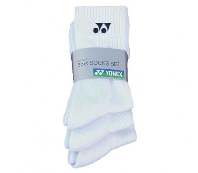 Yonex Socken 3er Pack 8422 weiß, Tennissocken, Badmintonsocken, Sportsocken 