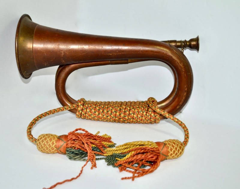 VTG Copper Brass Military Civil War Reenactment Signal Bugle Fox Horn Hunting