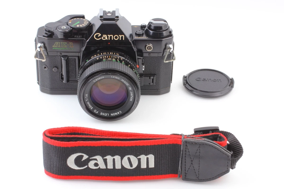 【N COMO NUEVO】 Programa Canon AE-1 Cámara fotográfica negra nueva lente FD NFD 50 mm f/1,4 JAPÓN