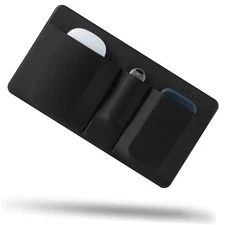 3-Pocket Storage Pouch, Adhesive Laptop Accessory Organizer, for X-Large Black