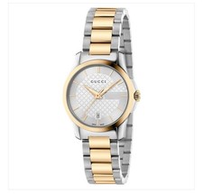 Gucci G-Timeless YA126563 Two-Tone Quartz 38mm Silver Dial Watch - New