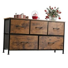 Dresser for Bedroom with 5 Drawers, Wide Chest of Drawers, Fabric Dresser,