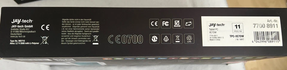 Jay- tech Tablet PC XE7DW Weiss  - Bild 2 von 3