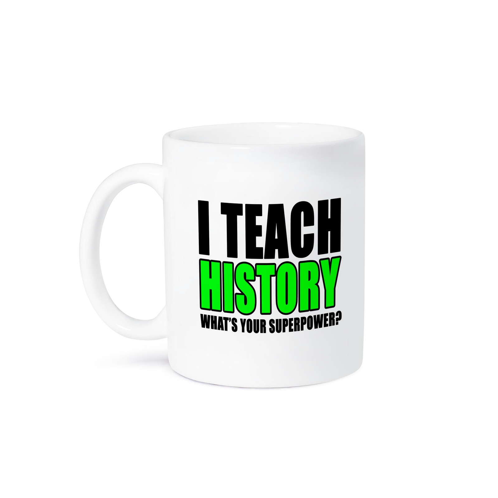 3dRose History Teacher Superpower Green Mug