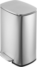 13.2 Gal Foot Pedal Trash Can Stainless Steel Garbage Bin with Soft Close Lid