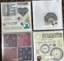 CTMH Acrylic Stamp Set Lot, Skylark Background Make It Count Tree