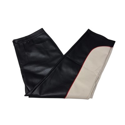 Novamen Size 34 NEW WITH TAGS Black Faux Leather Moto Pants Relaxed Straight