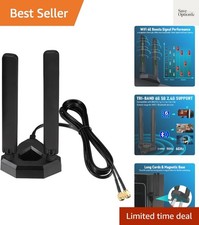 WiFi 6E Tri-Band Antenna 6GHz 5GHz 2.4GHz Gaming WiFi Antenna Magnetic Base w...