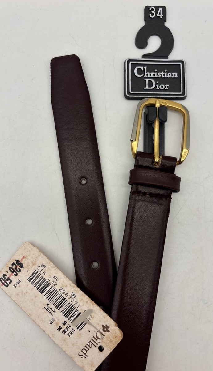 vintage Christian Dior Leather belt 218585 Brown/burgundy Size 34