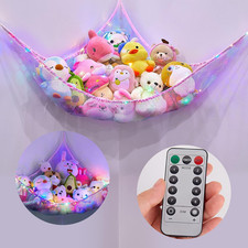 Stuffed Animals Net or Hammock with LED Light Hanging Toy Net Hammock for Stuffe