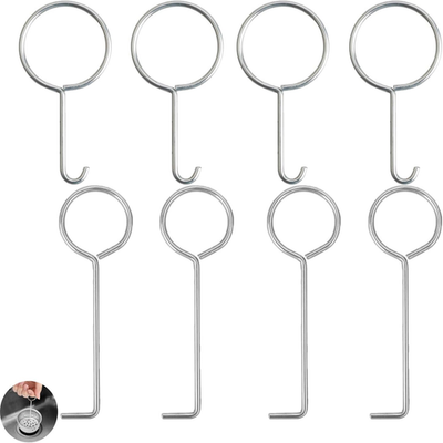 #ad 8 Pack Drain Key Lifting Hooks Stainless Steel Shower Drain Hair Catcher Lifter $9.49