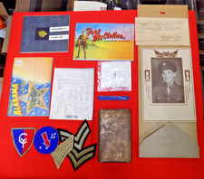 ORIGINAL ID'd WWII US ARMY 38th DIVISION LOT W/ "BULLETPROOF" STEEL PLATED BIBLE