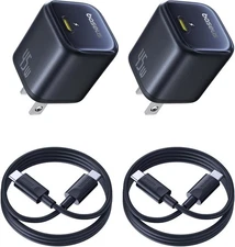 Baseus 45W USB C Charger Block, 2 Pack PPS Fast Charger Type C with USB-C Cable