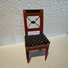 Antique miniature doll house light brown German Olbernhau Chair