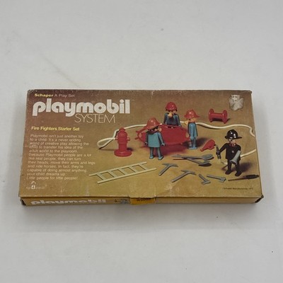 RARE Vintage 1977 Playmobile Schaper Fire Fighters Starter Set Complete w Box