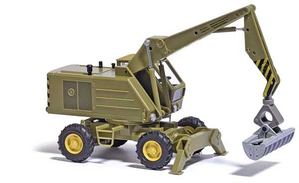 Busch 42899 HO Scale 1974 Weimar Mobilbagger T174-2 Rubber-Tired Crane