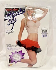 Forum Novelties Micro Mini Crinoline Slip Red Black  Adult Fits up to size 14/16