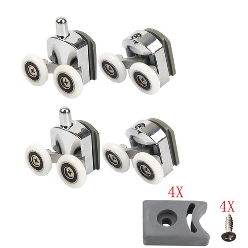 4 X Twin Shower Screen Door ROLLERS/Runners/Wheels Top & Bottom 23mm Replacement - Picture 5 of 15