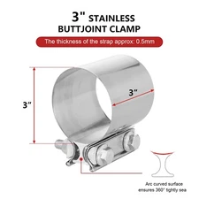 3inch Butt Joint Band Clamps,Exhaust Muffler Clamp Exhaust Pipe Clamps Sleeve