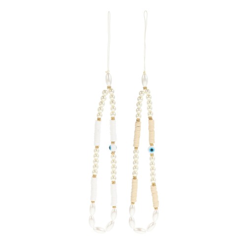 2 Pcs Handy Kette Perlen Telefongurt Handschlaufe Zum Aufhängen Des Telefons - 第 1/12 張圖片