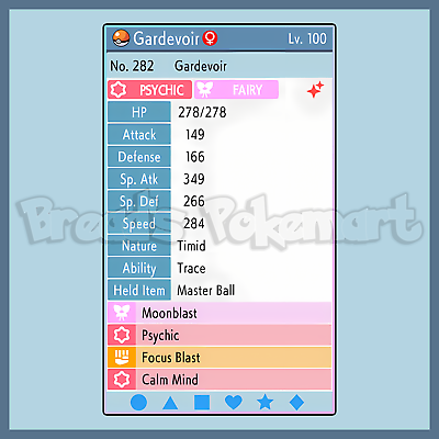 6IV Shiny Gardevoir Pokemon Brilliant Diamond and Shining Pearl