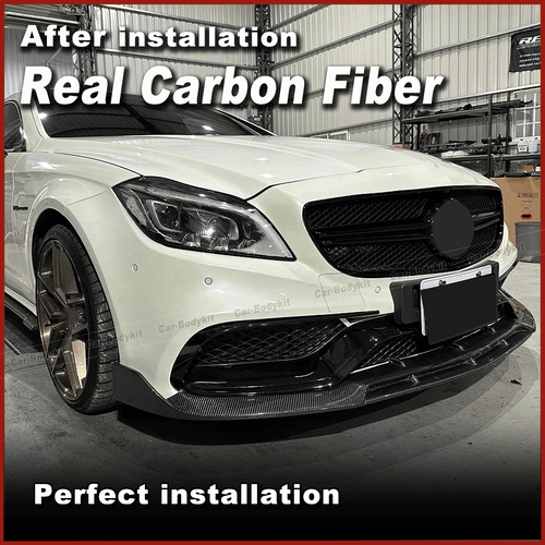 Se adapta a Mercedes W205 C63 AMG 2015-21 carbono labio delantero alerón labio divisor - Imagen 4 de 10