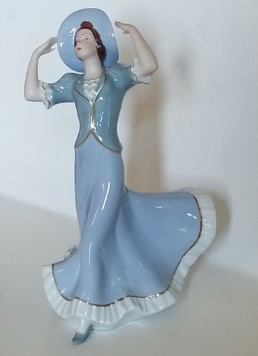Vintage CZECH ROYAL DUX PORCELAIN large ART DECO FIGURINE ~ Woman w Bobbed Hair - Picture 2 of 12