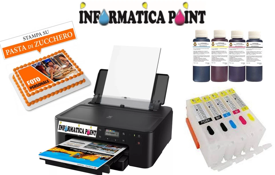 STAMPANTE ALIMENTARE OSTIA  PASTA DI ZUCCHERO CARTUCCE RICARICABILI PASTICCERIA! - Immagine 3 di 4