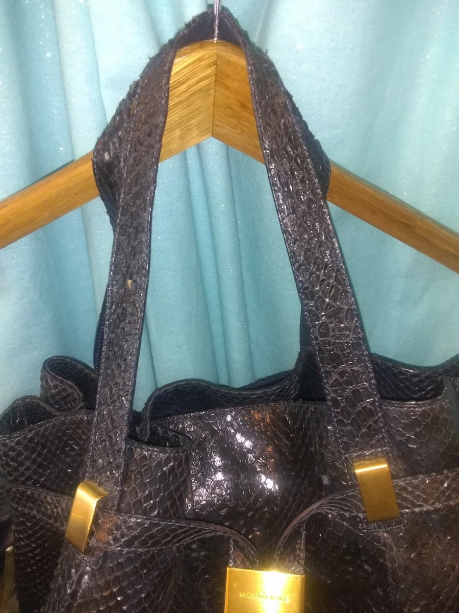 Michael kors python handbag navy deals