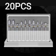 20x 1/4 Double-Cut Tungsten Steel Carbide Rotary Tool Burr Die Grinder Shank Bit