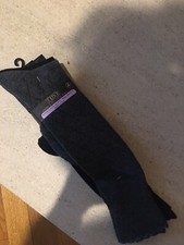 Cashmere Blend Luxe Ladies High Knee Socks BLACK Gray Diamond 9-11 Set 2