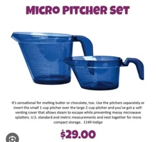 Tupperware Micro Measuring Pitcher Set In Indigo