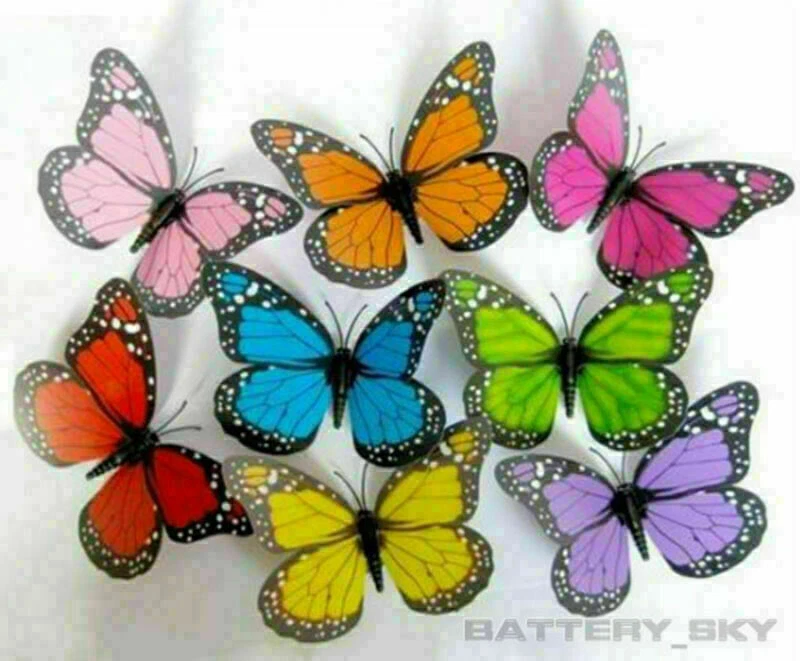 Maniquí mariposa artificial colorido 3D artesanía boda fiesta decoración floral regalos*1 Foto 2 de 4