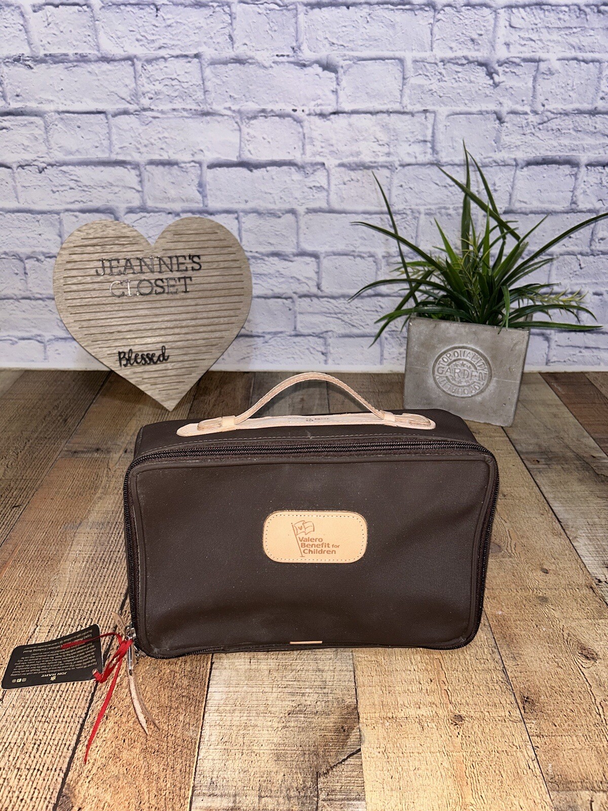 Jon Hart Espresso Coated Canvas Travel Kit