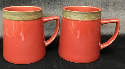 2 Sango Rustic Cranberry Coffee Tea Mug Set Replacement Red Dinnerware Mugs EXC! - Picture 4 of 4