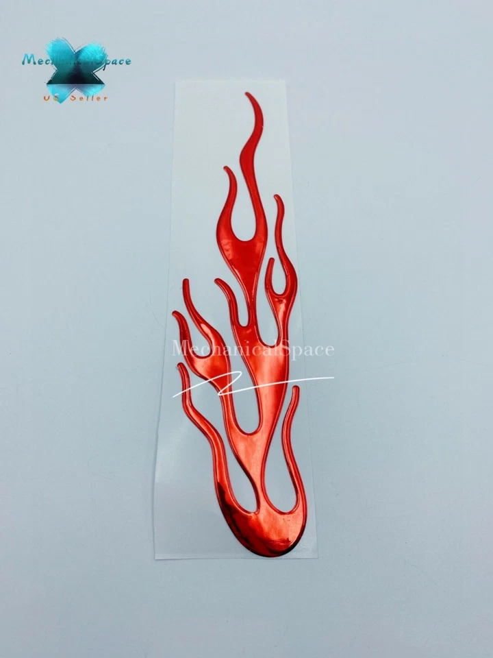 2XRed Plástico Suave Patrón Llama Fuego Coche Pegatina Estilo 3D Adhesivo Calcomanía Decoración Foto 3 de 4