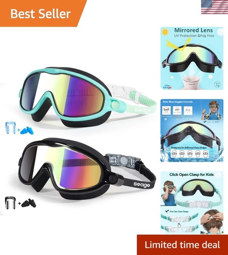 Schwimmbrillen 2er Pack Anti-Beschlag Anti-UV Weitsicht Schwimmbrille für Kinder 3-15 - Bild 1 von 7