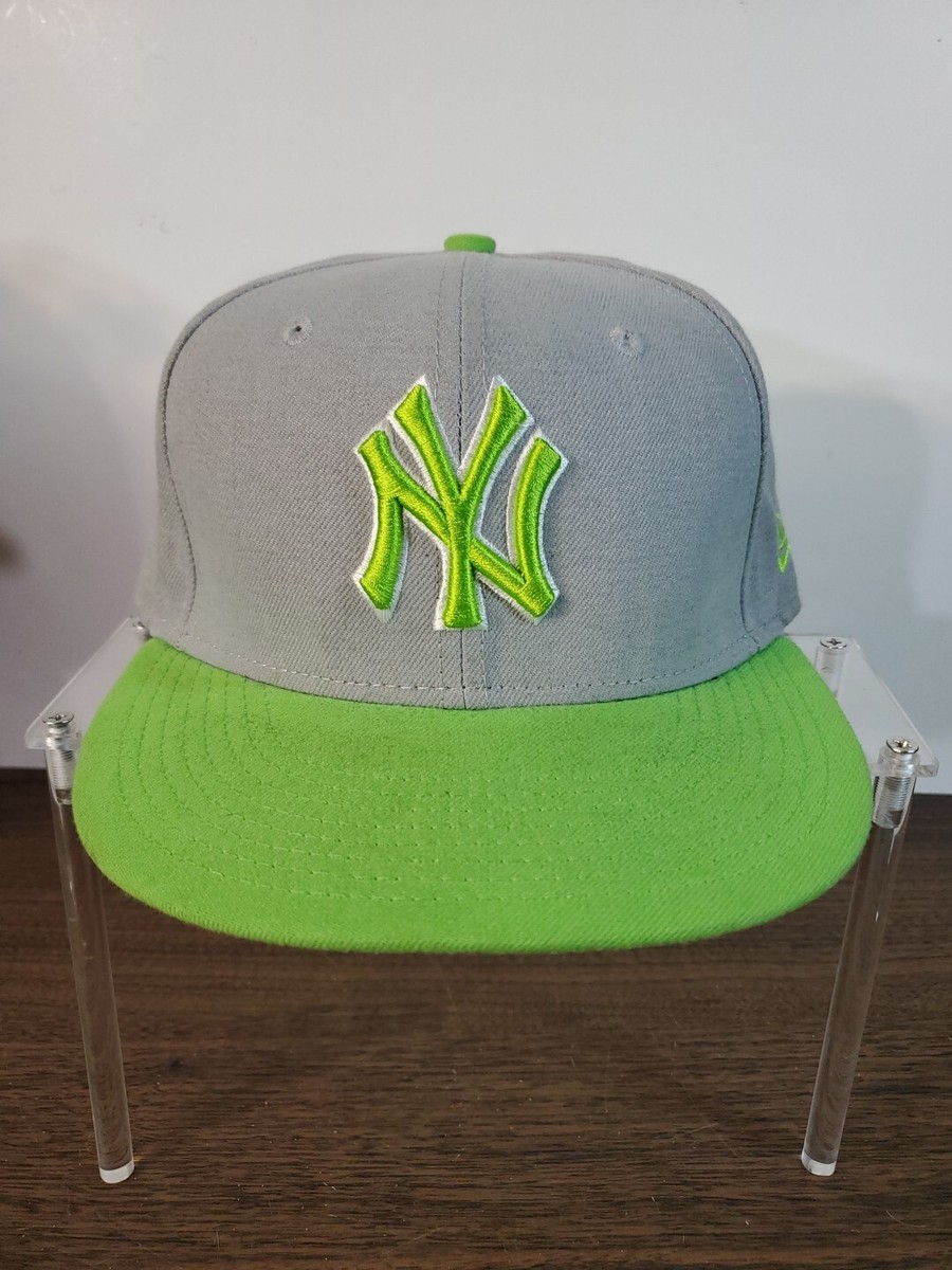 New Era New York Yankee 59Fifty Fitted Hat Gray Neon Green