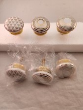 Cupboard Drawer Cabinet Porcelain Set Of 6 Pulls 2 Each Design