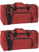 (2 Pack) Mercury Luggage Carry-On Gym Bag 21.0”x10.5”x10.5” DARK RED -NEW