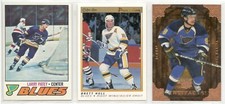 1977 Topps Larry Patey | Brett Hull Premier | Paul Kariya Artifacts Blues Lot x3