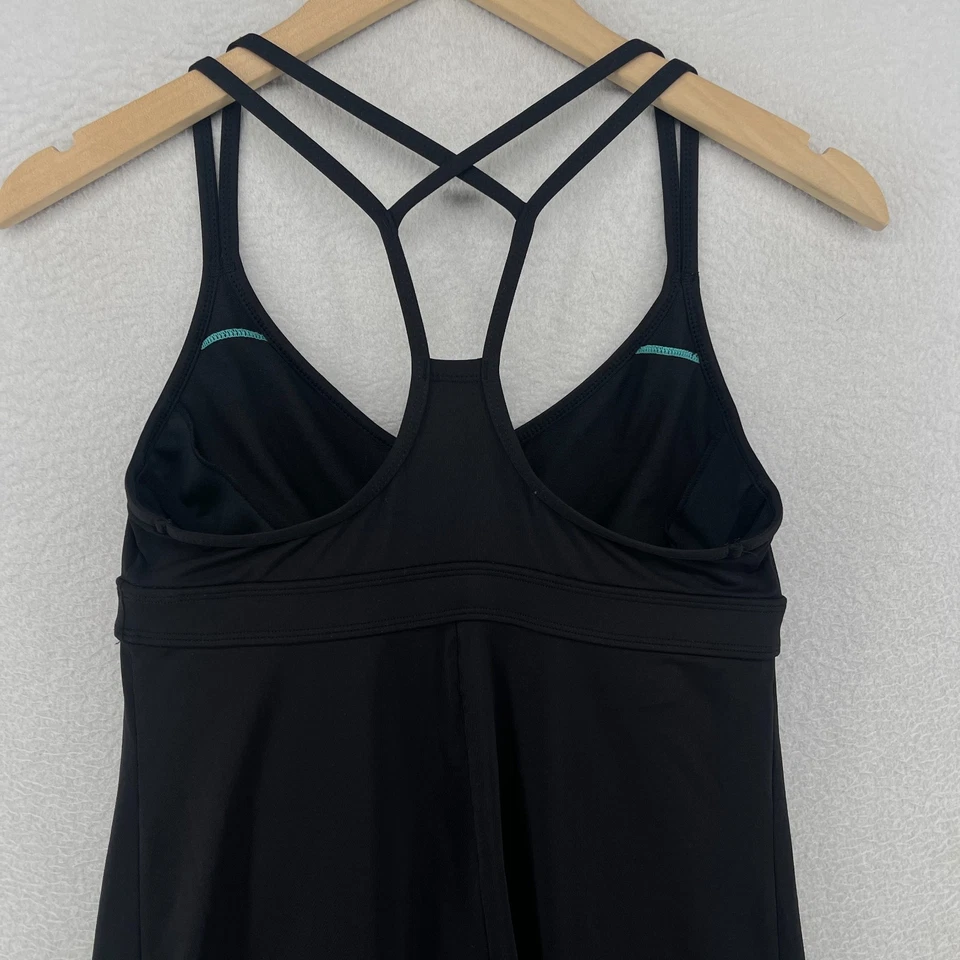 Vestido ATHLETA PS Petite Coastline Natación Tirantes Espalda Corredora Estante Sujetador Negro Foto 4 de 4