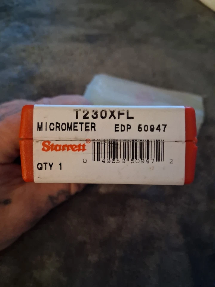 STARRETT 0-1 Inch MICROMETER NO 436 TXFL w/ CASE - .0001 - CARBIDE FACES - Image 4 of 4