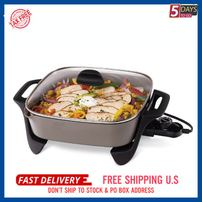 Presto 12-inch Ceramic Electric Skillet with Glass Cover, 07120- Free ship.