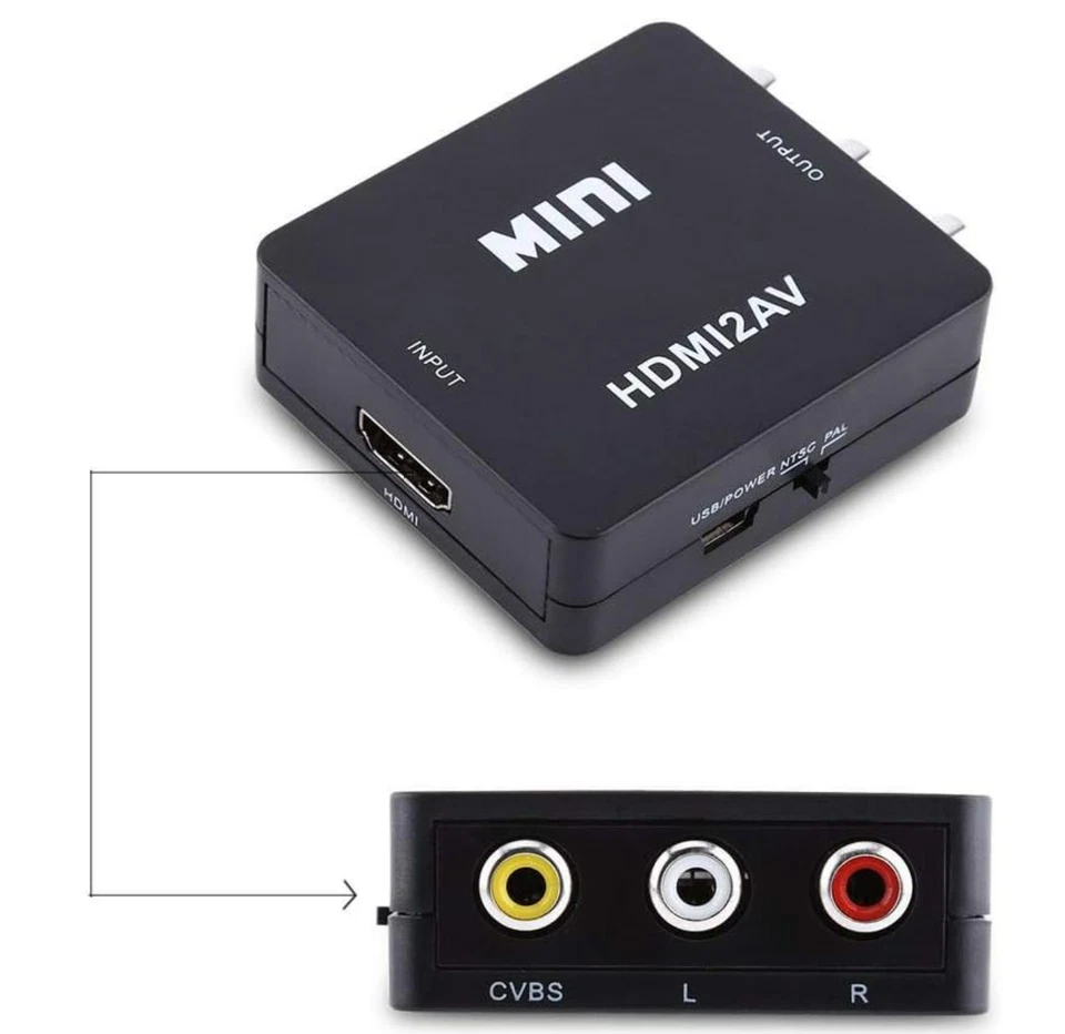NEU! HDMI zu RCA AV Adapter Video Audio Konverter Full HD 1080P PAL/NTSC - Bild 3 von 4