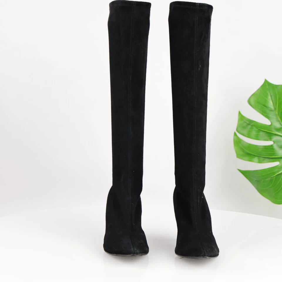 Botas Sergio Rossi para mujer talla 37,5 gamuza hasta la rodilla punta hechas en Italia Foto 3 de 4