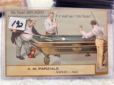 Early 1900's Billiard Post Card. Card Is In A Sleeve Then A Hard Plastic Case